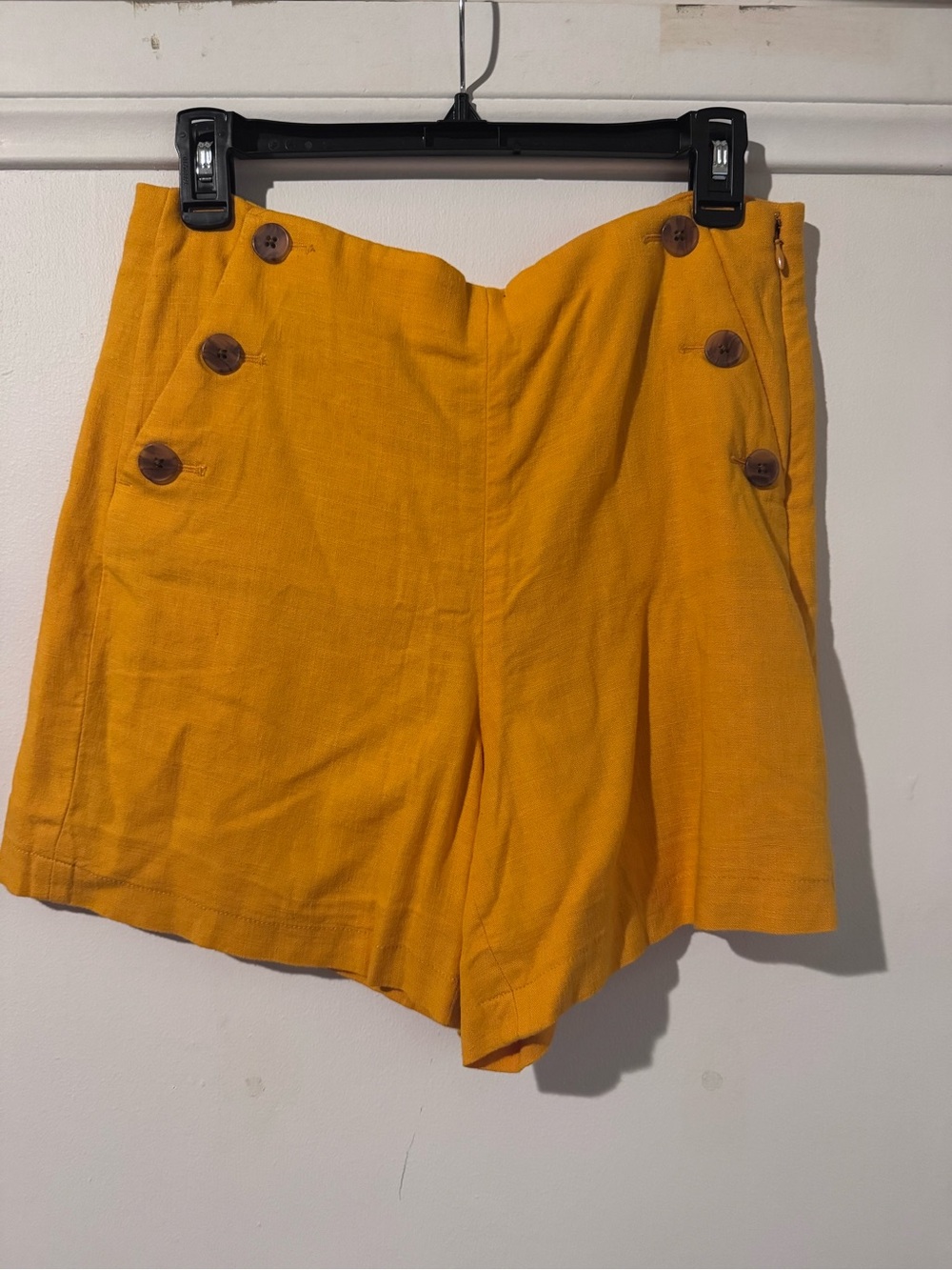5/$20 J. Crew Mustard High-Waist Button-Front Shorts